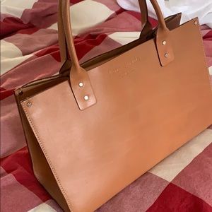 Kate spade handbag in camel with pink suede lining